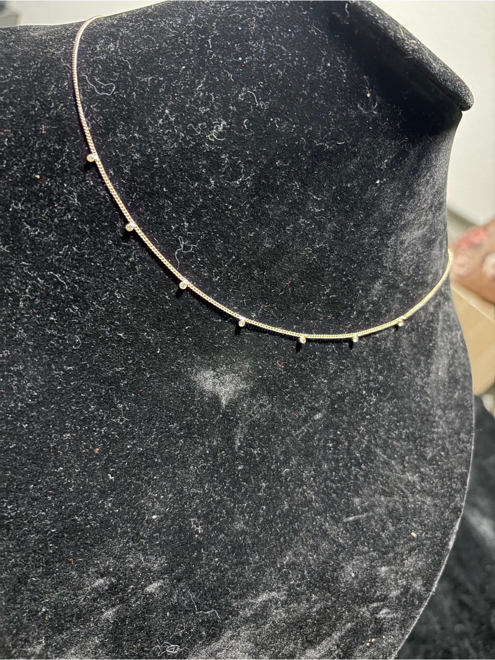 Minimalist Gold Dot Station Necklace for Women